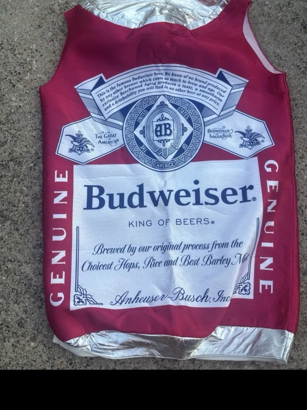 Budweiser  King of Beers novelty costume 2919 One Size Fits Most